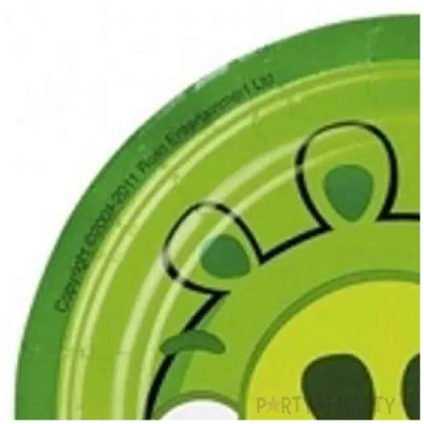 talerzyki papierowe angry birds 18 cm zielone 8 szt