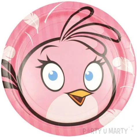 talerzyki papierowe angry birds pink amscan 23 cm 8 szt