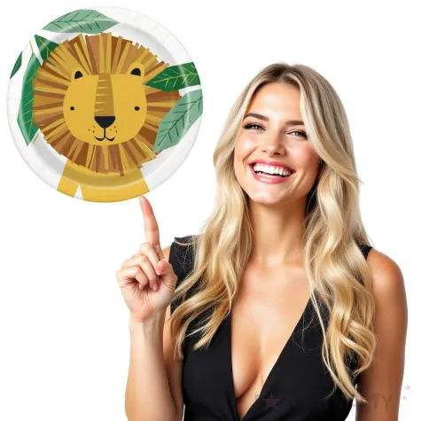 talerzyki papierowe animowane safari kolorowe godan 8 szt