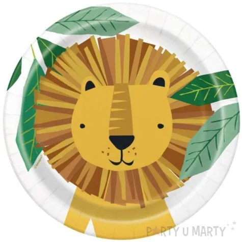 talerzyki papierowe animowane safari kolorowe godan 8 szt