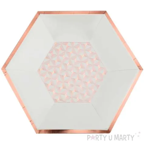 talerzyki papierowe art deco z lamowka biale santex 23 cm 10 szt