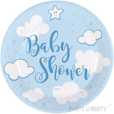 talerzyki papierowe baby shower boy blekitne folat 18 cm 8 szt