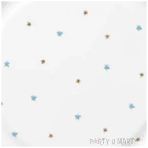 talerzyki papierowe baby shower boy gwiazdki biale blekitne maki 23 cm 8 szt