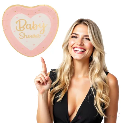 talerzyki papierowe baby shower boy serce givi 23 cm 8 szt