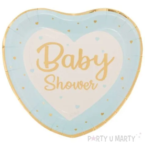 talerzyki papierowe baby shower boy serce givi 23 cm 8 szt