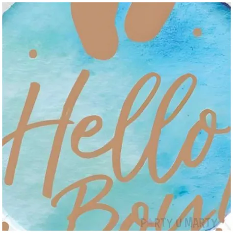 talerzyki papierowe baby shower hello boy niebieski boland 23 cm 10 szt