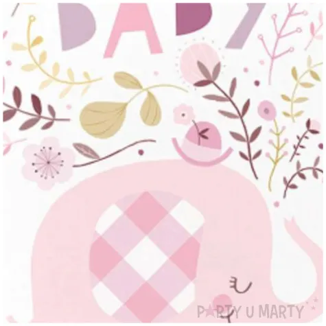 talerzyki papierowe baby slonik rozowy godan 23 cm 8 szt