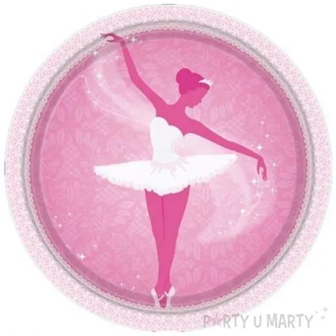 talerzyki papierowe balet amscan 23 cm 8 szt