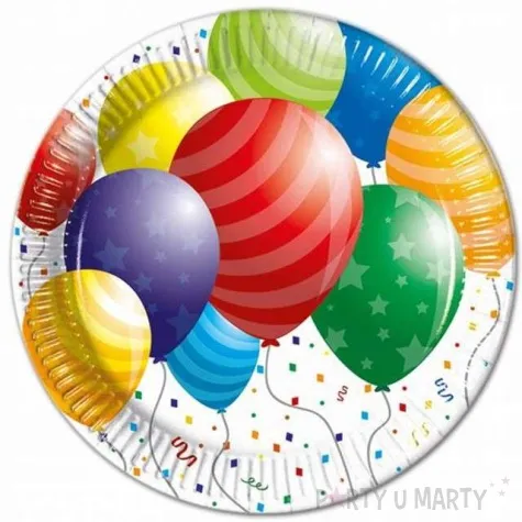 talerzyki papierowe balloons celebration 23 cm 8 szt