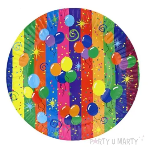 talerzyki papierowe baloniki 18 cm 6 szt