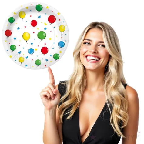 talerzyki papierowe baloniki paw 18 cm 10 szt