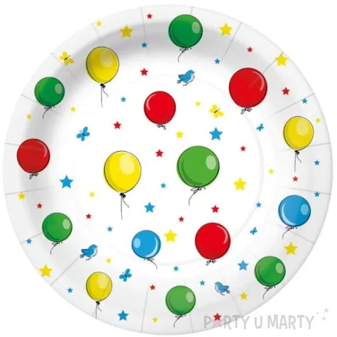 talerzyki papierowe baloniki paw 18 cm 10 szt