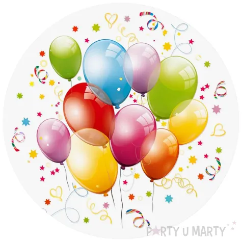 talerzyki papierowe balony mix maki 18 cm 8 szt