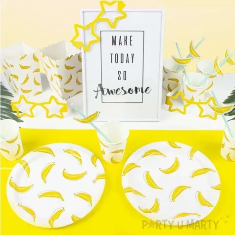 talerzyki papierowe banany biale partypal 18 cm 6 szt