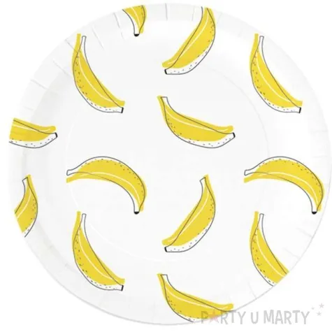 talerzyki papierowe banany biale partypal 23 cm 6 szt