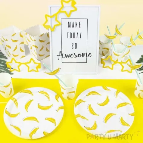 talerzyki papierowe banany biale partypal 23 cm 6 szt