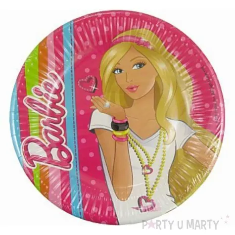 talerzyki papierowe barbie 19 cm 10 szt