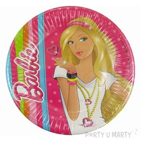 talerzyki papierowe barbie 23 cm 10 szt