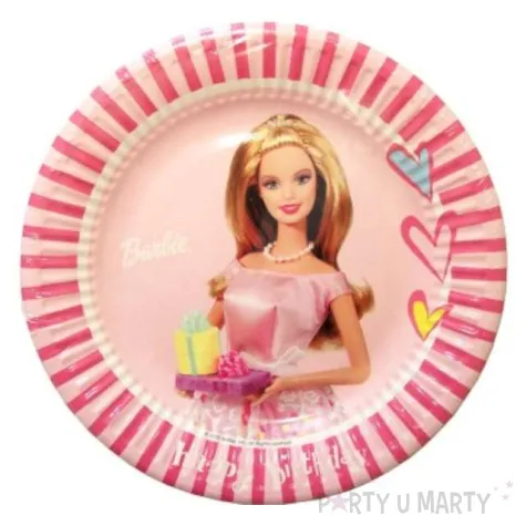talerzyki papierowe barbie 23 cm 10 szt