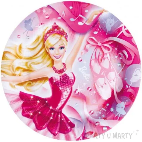 talerzyki papierowe barbie baletnica amscan 23 cm 8 szt
