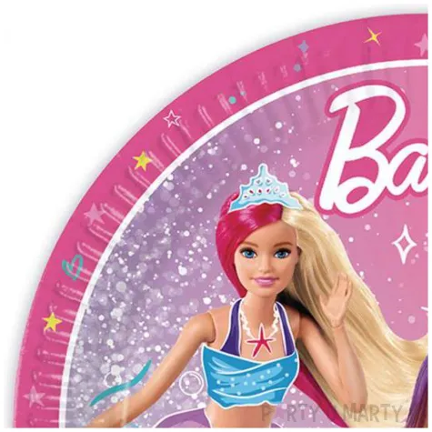 talerzyki papierowe barbie fantasy procos 23 cm 8 szt