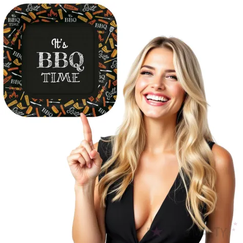 talerzyki papierowe bbq party kwadratowe paw 23 cm 10 szt