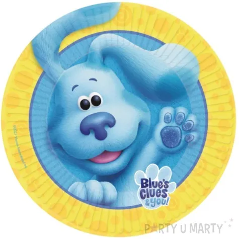 talerzyki papierowe blues clues sladem blue amscan 23cm 8 szt