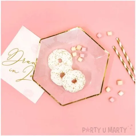 talerzyki papierowe bride to be rozowe partydeco 23 cm 6 szt