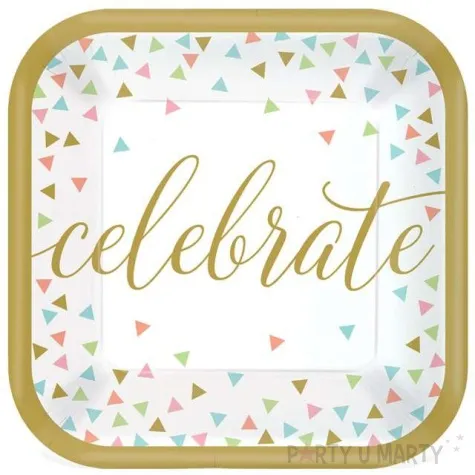 talerzyki papierowe celebrate confetti fun amscan 18 cm 18 szt