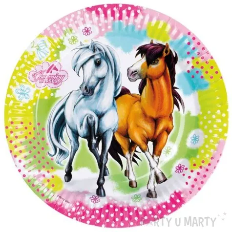 talerzyki papierowe charming horses 22 8 cm 8 szt