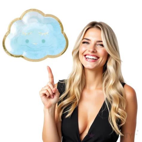 talerzyki papierowe chmurka baby shower boy amscan 8 szt
