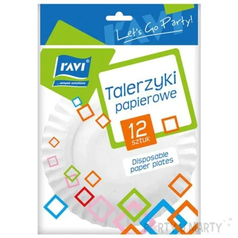 talerzyki papierowe classic biale ravi 23 cm 12 szt