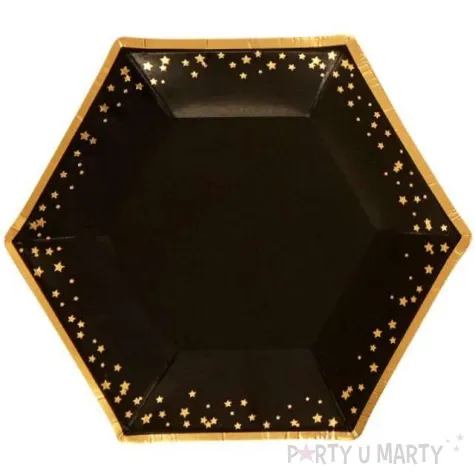 talerzyki papierowe classic glitz glamour czarno zlote neviti 20 cm 8 szt