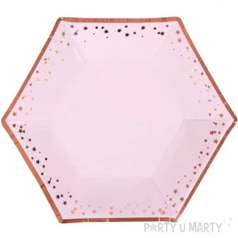 talerzyki papierowe classic glitz glamour rozowo zlote neviti 20 cm 8 szt