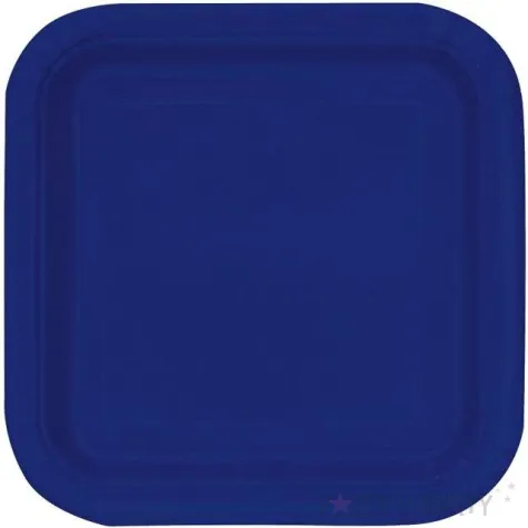 talerzyki papierowe classic kwadratowe granatowe unique 23 cm 14 szt