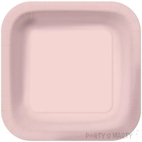 talerzyki papierowe classic kwadratowe roz pastelowy paw 23 cm 10 szt
