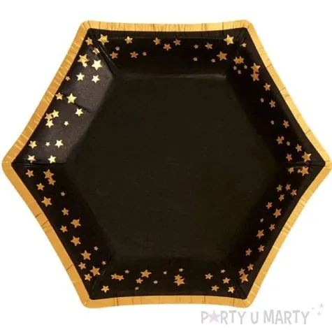 talerzyki papierowe classic mini glitz glamour czarno zlote neviti 12 5 cm 8 szt