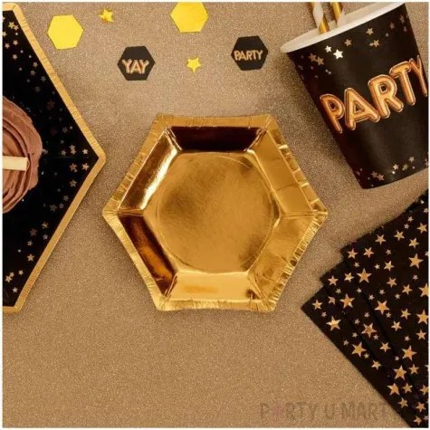 talerzyki papierowe classic mini glitz glamour zlote neviti 12 5 cm 8 szt