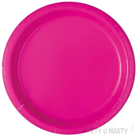 talerzyki papierowe classic rozowe neon unique 23 cm 16 szt