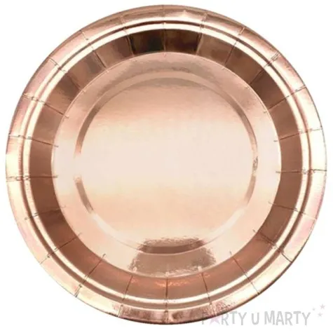 talerzyki papierowe classic rozowe zloto dekoracjepolska 23 cm 10 szt