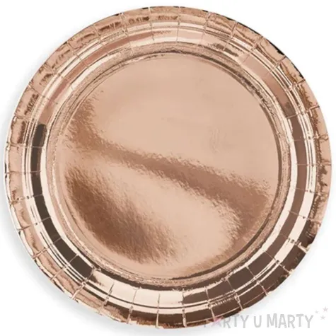 talerzyki papierowe classic rozowe zloto partypal 18 cm 6 szt