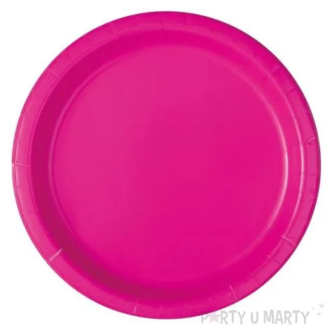 talerzyki papierowe classic rozowy neon unique 18 cm 20 szt