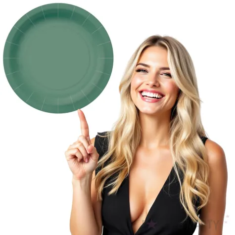 talerzyki papierowe classic zielone paw 23 cm 10 szt