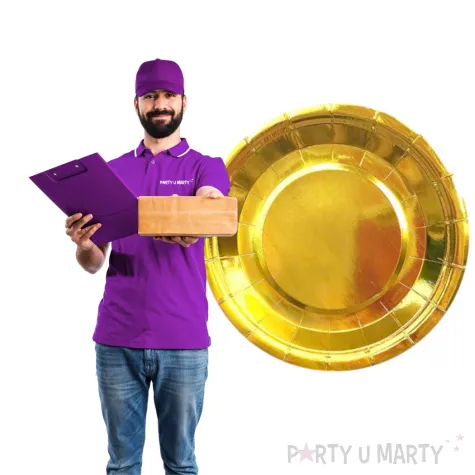 talerzyki papierowe classic zlote dekoracjepolska 18 cm 10 szt