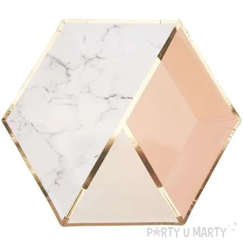 talerzyki papierowe colour block plate peach neviti 23 cm 8 szt