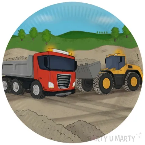 talerzyki papierowe construction budowa amscan 23 cm 8 szt