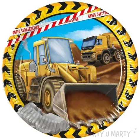 talerzyki papierowe construction budowa ladowarka procos 23 cm 8 szt