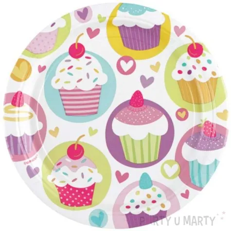 talerzyki papierowe cupcake 18 cm 8 szt