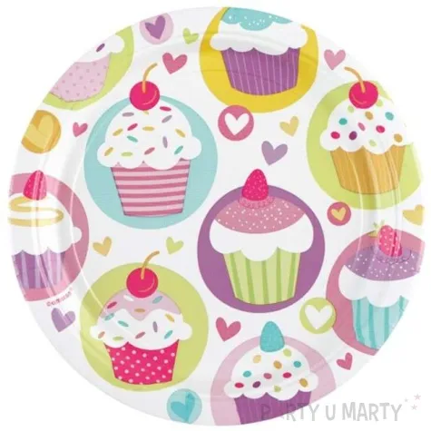 talerzyki papierowe cupcake 23 cm 8 szt
