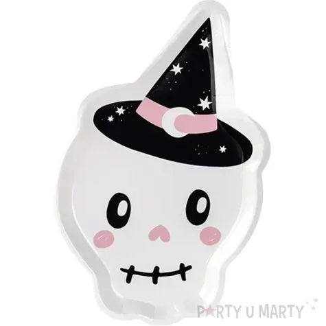 talerzyki papierowe czaszka czarownica halloween partydeco 27x18 cm 6 szt